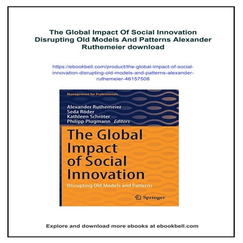 The Global Impact Of Social Innovation Disrupting Old Models And ...
