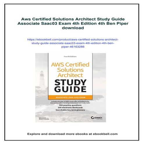 Aws Certified Solutions Architect Study Guide Associate Saac03 Exam 4th Edition 4th Ben Piper