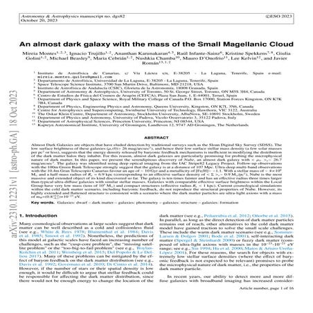 An almost dark galaxy with the mass of the Small Magellanic Cloud