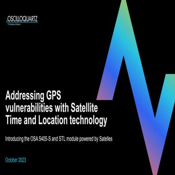 Addressing GPS vulnerabilities with Satellite Time and Location ...