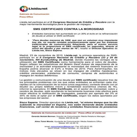 Lleida.net presenta SMS Certificado