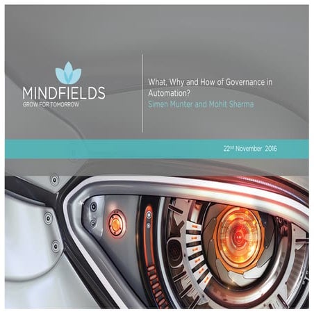 What, Why and How of Governance  in RPA