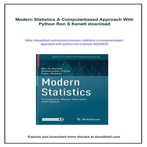 Modern Statistics A Computerbased Approach With Python Ron S Kenett