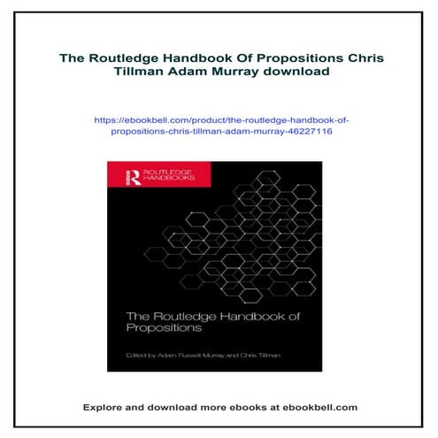 The Routledge Handbook Of Propositions Chris Tillman Adam Murray | PDF