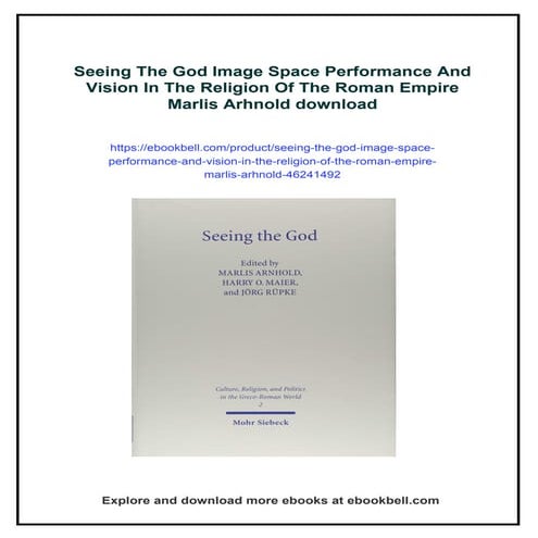 Seeing The God Image Space Performance And Vision In The Religion Of The Roma...