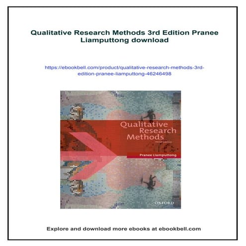 Qualitative Research Methods 3rd Edition Pranee Liamputtong | PDF