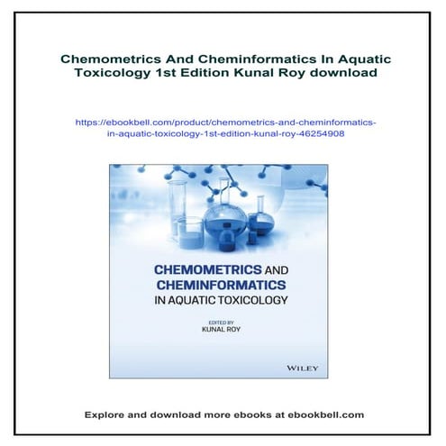 Chemometrics And Cheminformatics In Aquatic Toxicology 1st Edition Kunal Roy