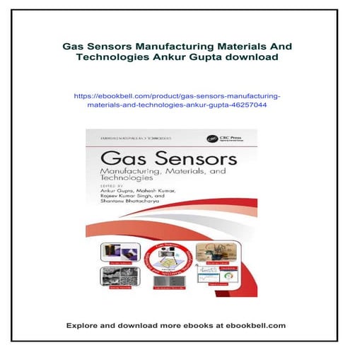 Gas Sensors Manufacturing Materials And Technologies Ankur Gupta | PDF