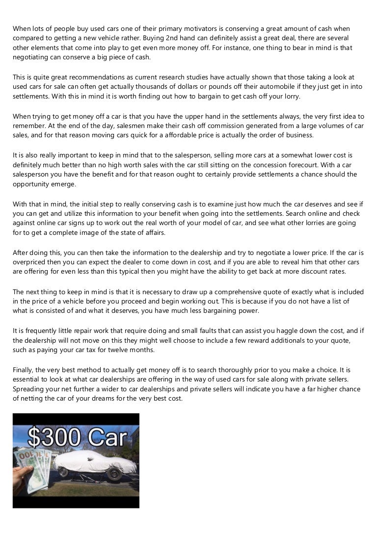 how much can a used car dealer come down in price