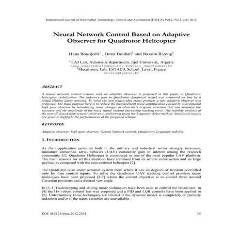 Modeling and Fuzzy Logic Control of a Quadrotor UAV | PDF