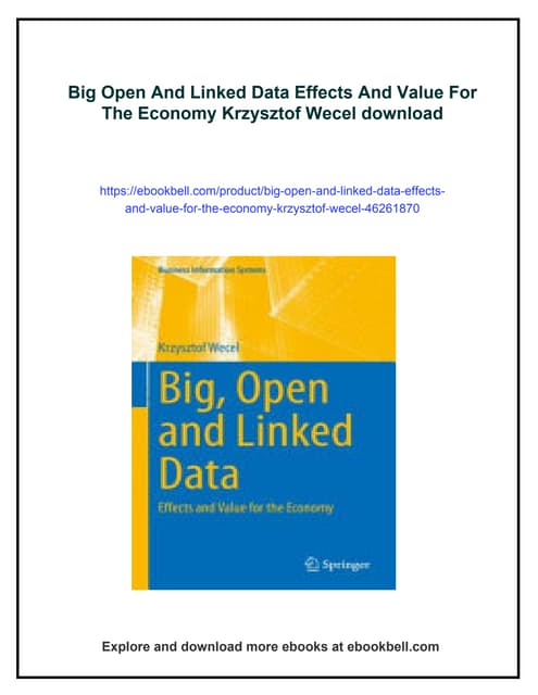 Big Open And Linked Data Effects And Value For The Economy Krzysztof Wecel