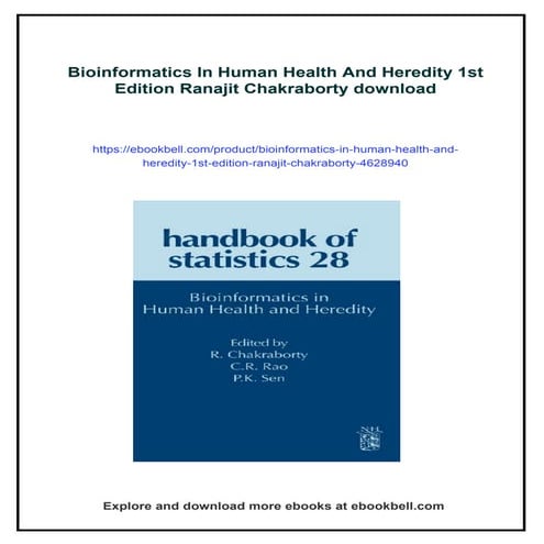 Bioinformatics In Human Health And Heredity 1st Edition Ranajit Chakraborty