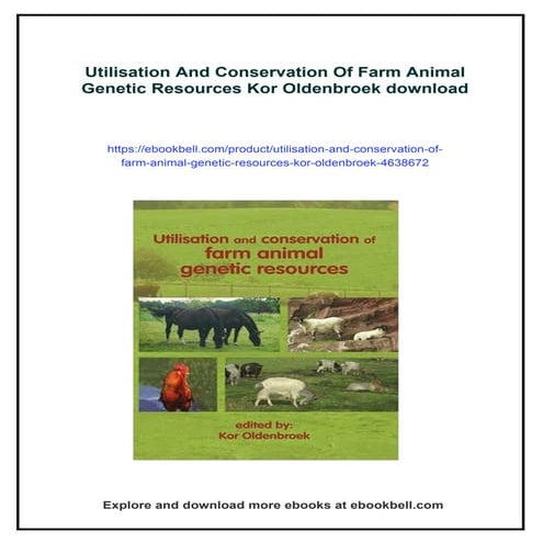 Utilisation And Conservation Of Farm Animal Genetic Resources Kor ...