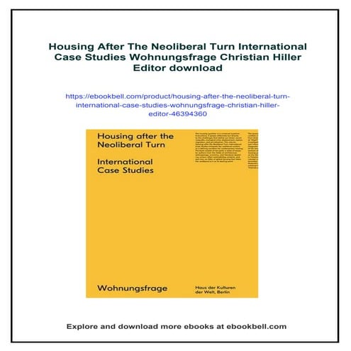 Housing After The Neoliberal Turn International Case Studies ...