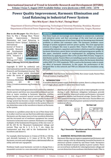 A Review of Harmonic Analysis Study of Electricity Power Quality | PDF