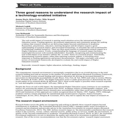 Three good reasons to understand the research impact of a technology-enabled ...