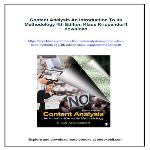 Content Analysis An Introduction To Its Methodology 4th Edition Klaus Krippen...