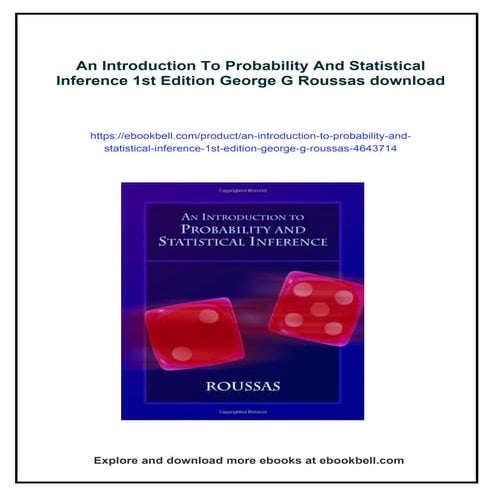 An Introduction To Probability And Statistical Inference 1st Edition George G...