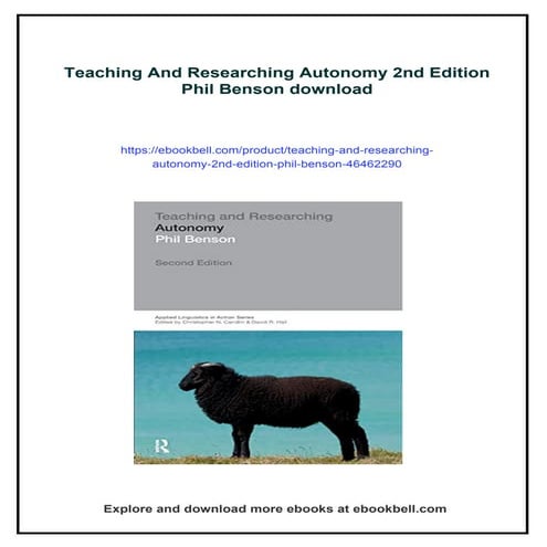 Teaching And Researching Autonomy 2nd Edition Phil Benson