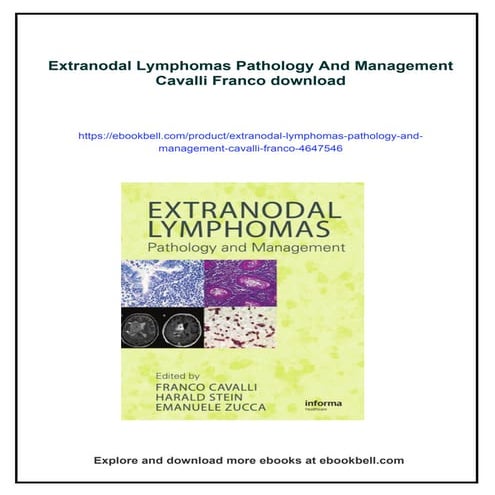 Extranodal Lymphomas Pathology And Management Cavalli Franco | PDF