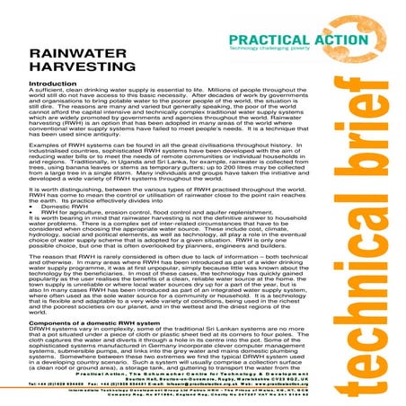 Rainwater Harvesting - Practical Action