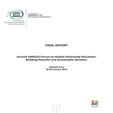 Second UNESCO Forum on Global Citizenship Education: Building Peaceful and Su...