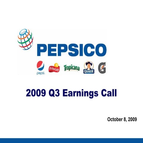 Q3 2009 Earning Report of PepsiCo.