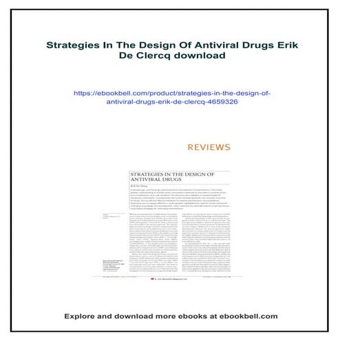 Strategies In The Design Of Antiviral Drugs Erik De Clercq | PDF