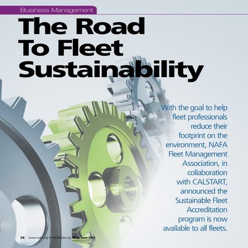 Sustainable fleet program becoming a leader - calstart - 4-15-15 | PDF