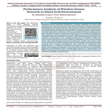 Performance Analysis of Wireless Sensor Network in Smart Grid Environment
