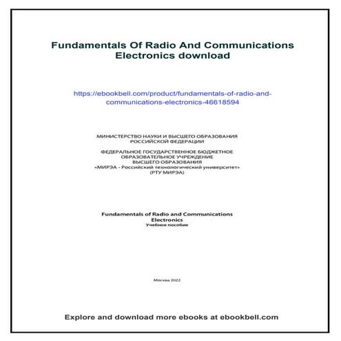 Fundamentals Of Radio And Communications Electronics