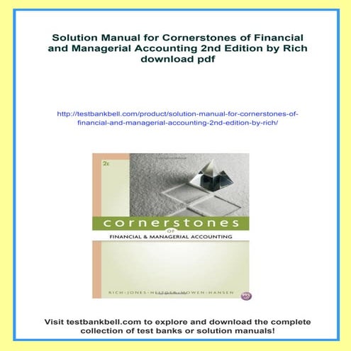 Solution Manual for Cornerstones of Financial and Managerial Accounting ...