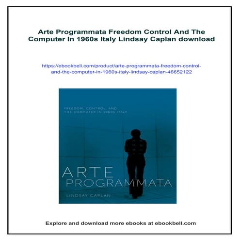 Arte Programmata Freedom Control And The Computer In 1960s Italy ...
