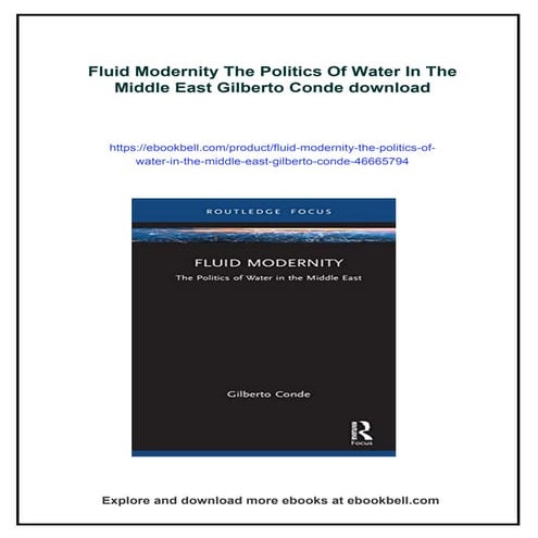 Fluid Modernity The Politics Of Water In The Middle East Gilberto Conde ...