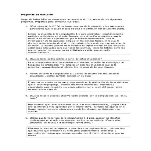 PREGUNTAS DE LA SITUACIONES TIC