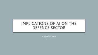 Impact of Data Science on the defence sector