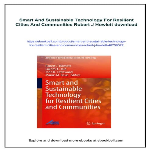 Smart And Sustainable Technology For Resilient Cities And Communities ...
