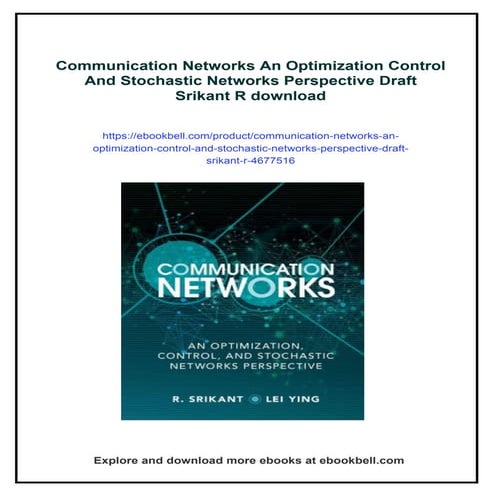 Communication Networks An Optimization Control And Stochastic Networks ...