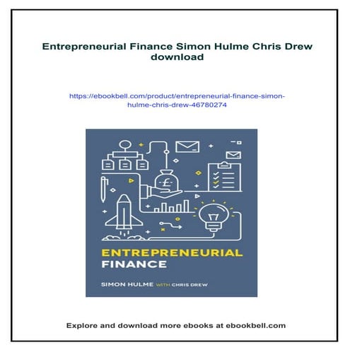 Entrepreneurial Finance Simon Hulme Chris Drew