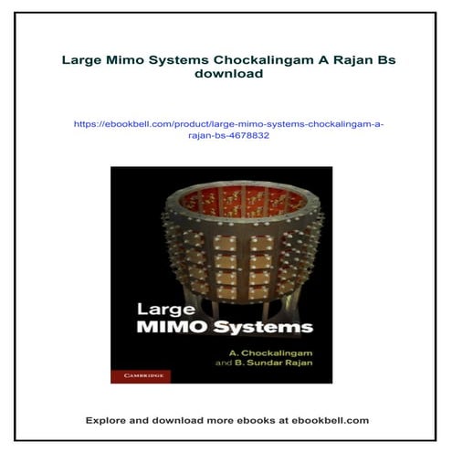 Large Mimo Systems Chockalingam A Rajan Bs
