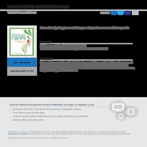 Genetically Engineered Crops: Experiences and Prospects (2016)