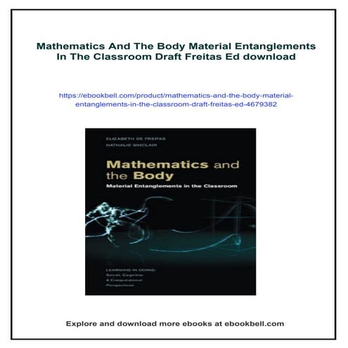 Mathematics And The Body Material Entanglements In The Classroom Draft Freita...