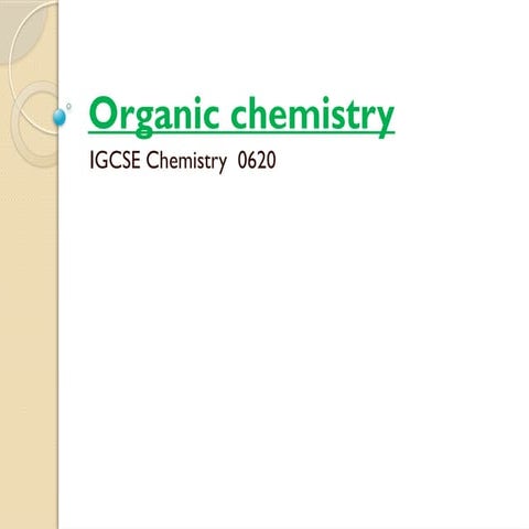 organic chemistry igcse 0620 topic 12 O level