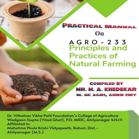 Practical Manual AGRO-233 Principles and Practices of Natural Farming