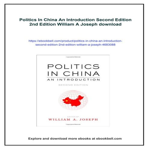 Politics In China An Introduction Second Edition 2nd Edition William A Joseph