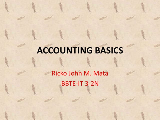 BASIC ACCOUNTING