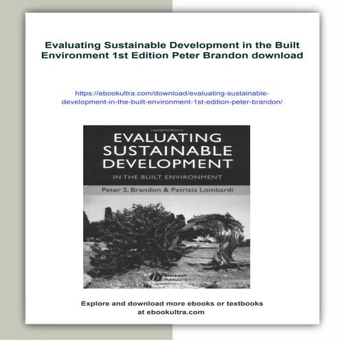 Evaluating Sustainable Development in the Built Environment 1st Edition Peter...