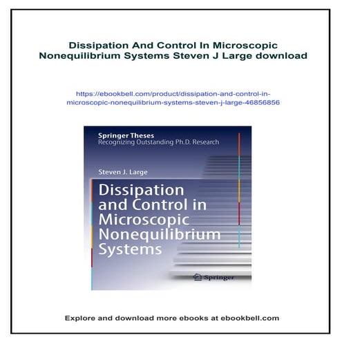 Dissipation And Control In Microscopic Nonequilibrium Systems Steven J ...