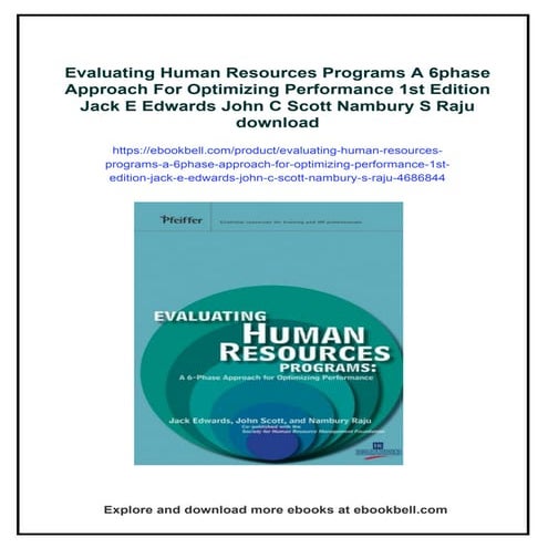 Evaluating Human Resources Programs A 6phase Approach For Optimizing ...