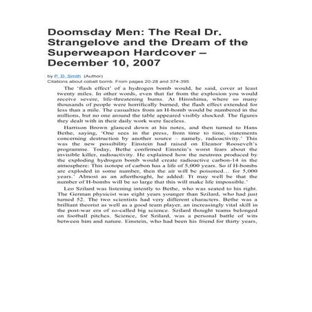 Doomsday Men: chapter about cobalt bomb